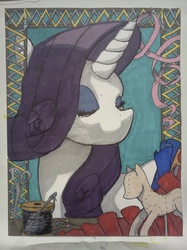 Size: 1280x1707 | Tagged: dead source, safe, artist:sparkafterdark, rarity, g4, female, portrait, solo, traditional art