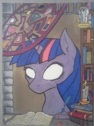 Size: 1280x1707 | Tagged: safe, artist:sparkafterdark, twilight sparkle, g4, female, magic, portrait, solo, traditional art