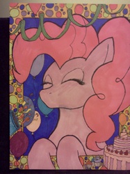 Size: 1280x1707 | Tagged: dead source, safe, artist:sparkafterdark, pinkie pie, g4, female, portrait, solo, traditional art