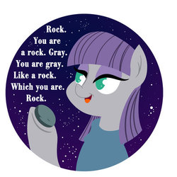 Size: 400x400 | Tagged: safe, artist:bunnimation, boulder (g4), maud pie, earth pony, pony, g4, button, female, mare, poetry, smiling, solo, stars, when she smiles