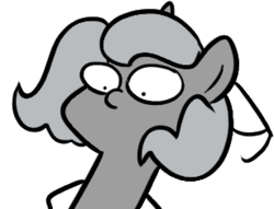 Size: 307x235 | Tagged: safe, artist:egophiliac, princess luna, moonstuck, g4, female, filly, grayscale, mind blown, monochrome, reaction image, simple background, solo, woona, woonoggles