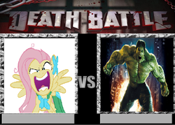 Size: 900x644 | Tagged: safe, fluttershy, g4, death battle, exploitable meme, flutterrage, meme, the incredible hulk