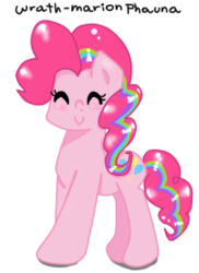 Size: 217x298 | Tagged: safe, artist:wrath-marionphauna, pinkie pie, g4, eyes closed, rainbow power, simple background, transparent background