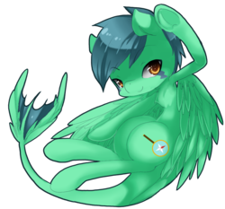 Size: 806x750 | Tagged: safe, artist:loyaldis, oc, oc only, oc:zuthal, monster pony, original species, pegasus, pony, tatzlpony, bedroom eyes, cute, flying, looking at you, simple background, smiling, solo, transparent background