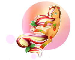 Size: 2500x2000 | Tagged: safe, artist:tsuukiusa, part of a set, applejack, g4, female, high res, rainbow power, simple background, smiling, solo, transparent background