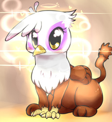 Size: 1280x1393 | Tagged: safe, artist:moka, gilda, griffon, g4, the lost treasure of griffonstone, cute, female, filly, gildadorable, heart, solo