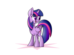 Size: 3264x2448 | Tagged: safe, artist:featheredart, twilight sparkle, alicorn, pony, g4, cutie mark, female, high res, mare, shadow, simple background, smiling, solo, transparent background, twilight sparkle (alicorn)