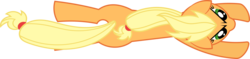 Size: 2127x500 | Tagged: safe, artist:mypaintedmelody, applejack, earth pony, pony, g4, the last roundup, blank flank, female, from above, hatless, mare, missing accessory, simple background, solo, transparent background, vector