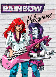 Size: 1024x1390 | Tagged: safe, artist:nina-chao, rarity, equestria girls, g4, crossover, jem, jem and the holograms, keytar, kimber benton, musical instrument