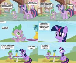 Size: 960x790 | Tagged: safe, spike, twilight sparkle, g4, comic strip, meme, spanish, translated in the comments