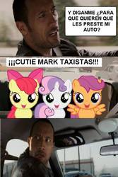 Size: 500x749 | Tagged: safe, apple bloom, scootaloo, sweetie belle, g4, comic strip, cutie mark crusaders, meme, spanish, the rock