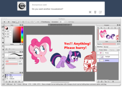 Size: 1280x918 | Tagged: safe, pinkie pie, twilight sparkle, g4, excited, firealpaca, jimmy neutron, scared, tongue out