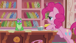 Size: 1920x1080 | Tagged: safe, screencap, gummy, pinkie pie, g4, the lost treasure of griffonstone, animation error