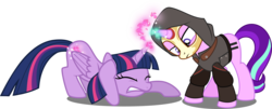 Size: 6199x2500 | Tagged: dead source, safe, artist:xebck, starlight glimmer, twilight sparkle, alicorn, pony, g4, the cutie map, amon, crossover, female, mare, simple background, the legend of korra, transparent background, twilight sparkle (alicorn), vector