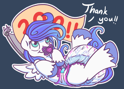 Size: 1204x860 | Tagged: safe, artist:sylph-space, oc, oc only, oc:sylph space, pegasus, pony, cute, diaper, non-baby in diaper, pacifier, poofy diaper, solo