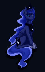 Size: 1000x1600 | Tagged: safe, artist:gasmaskfox, princess luna, g4, female, sitting, solo