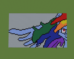 Size: 1280x1024 | Tagged: safe, rainbow dash, pegasus, pony, g4, minecraft, minecraft pixel art, pixel art, recreation