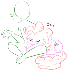 Size: 599x632 | Tagged: safe, artist:php27, pinkie pie, oc, oc:anon, human, g4, cute, diapinkes, sleeping, zzz