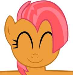Size: 515x531 | Tagged: safe, artist:comfydove, babs seed, earth pony, pony, female, happy, hug, looking at you, simple background, solo, transparent background, vector