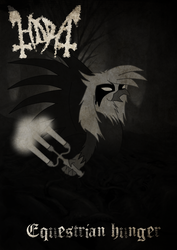 Size: 1711x2421 | Tagged: safe, artist:alidor42, griffon, album cover, album parody, black metal, blackletter, candlestick, darkthrone, mayhem