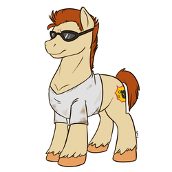 Size: 1500x1500 | Tagged: safe, artist:floots, earth pony, pony, commission, male, ponified, sam "serious" stone, serious sam, solo, stallion, video game