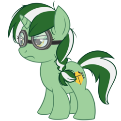 Size: 1500x1500 | Tagged: safe, artist:floots, oc, oc only, oc:rootkit, pony, unicorn, commission, female, filly, goggles, simple background, solo, transparent background, vector