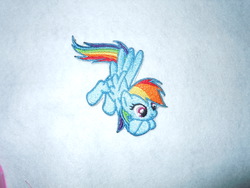 Size: 4320x3240 | Tagged: safe, artist:littlewolfstudios, rainbow dash, pony, g4, craft, female, mare, patch, solo