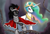 Size: 4500x3053 | Tagged: safe, artist:midnightsonare, king sombra, princess celestia, g4