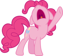 Size: 3516x3113 | Tagged: safe, artist:porygon2z, pinkie pie, earth pony, pony, g4, aaugh!, female, floppy ears, high res, mare, nose in the air, open mouth, pointing, screaming, simple background, solo, tongue out, transparent background, uvula, vector, volumetric mouth