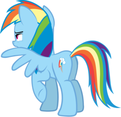 Size: 2060x2000 | Tagged: safe, artist:sugguk, rainbow dash, pegasus, pony, g4, butt, female, high res, mare, plot, raised hoof, simple background, solo, transparent background, vector