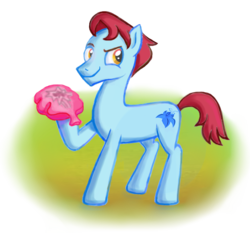 Size: 832x775 | Tagged: safe, artist:arimovergremrider, pony, andy larkin, canadian, joke, poison joke, ponified, prankster, solo, what's with andy?, whoopee cushion