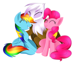 Size: 5500x4500 | Tagged: safe, artist:scarlet-spectrum, gilda, pinkie pie, rainbow dash, griffon, g4, absurd resolution, simple background, transparent background