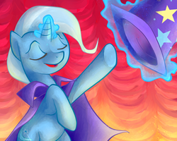 Size: 1024x819 | Tagged: safe, artist:littlebuster-k2, trixie, pony, unicorn, g4, female, magic, mare, solo, trixie's hat