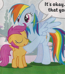 Size: 469x530 | Tagged: safe, rainbow dash, scootaloo, pegasus, g4, terry