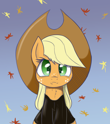 Size: 800x900 | Tagged: safe, artist:heir-of-rick, applejack, daily apple pony, g4, chest fluff, clothes, looking at you, sad, unhapplejack