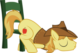 Size: 8723x6000 | Tagged: safe, artist:dasprid, braeburn, earth pony, pony, appleoosa's most wanted, g4, absurd resolution, braebetes, chair, cute, male, simple background, sleeping, stallion, stupid sexy braeburn, transparent background