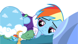 Size: 5333x3000 | Tagged: safe, artist:dashiesparkle, rainbow dash, tank, pegasus, pony, tortoise, g4, tanks for the memories, .svg available, bathrobe, clothes, cute, dashabetes, dashie slippers, depressed, duo, robe, sadorable, show accurate, simple background, slippers, transparent background, vector