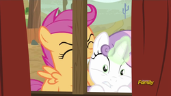 Size: 1280x720 | Tagged: safe, screencap, scootaloo, sweetie belle, appleoosa's most wanted, g4, my little pony: friendship is magic, out of context