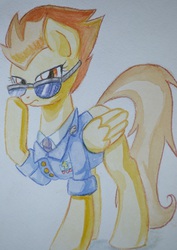 Size: 3071x4335 | Tagged: artist needed, safe, spitfire, g4, pencil drawing, picture, sergeant, traditional art, wonderbolts uniform