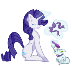 Size: 815x747 | Tagged: safe, artist:littlegirl999, opalescence, rarity, g4, brushie brushie, hairbrush, unamused