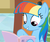 Size: 1210x1012 | Tagged: safe, screencap, rainbow dash, g4, the lost treasure of griffonstone, alternate hairstyle, book, cute, female, mane swap, manebow sparkle, smiling, solo, wide eyes