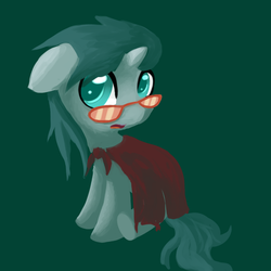 Size: 1024x1024 | Tagged: safe, artist:greeny-nyte, oc, oc only, oc:aquaria lance, pony, unicorn, cape, clothes, glasses, solo