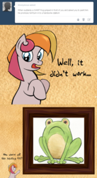 Size: 800x1459 | Tagged: safe, artist:ambrosebuttercrust, toola-roola, frog, ask toola roola, g3, ask, female, solo, tumblr