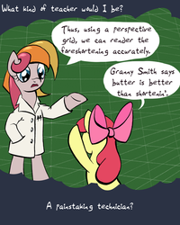 Size: 800x1000 | Tagged: safe, artist:ambrosebuttercrust, apple bloom, toola-roola, ask toola roola, g3, g4, ask, tumblr