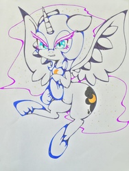 Size: 960x1280 | Tagged: safe, artist:zokkili, nightmare moon, g4, female, solo, traditional art