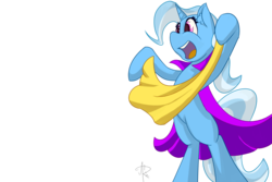 Size: 1500x1000 | Tagged: safe, artist:solipsus, trixie, pony, g4, bipedal, cloth, cute, diatrixes, female, magic trick, simple background, solo, transparent background