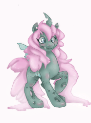Size: 500x671 | Tagged: safe, artist:blankpagethings, oc, oc only, changeling, animated, female, heart, solo