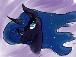 Size: 3600x2704 | Tagged: safe, artist:skunkstripe, princess luna, g4, bust, colored pupils, female, high res, solo