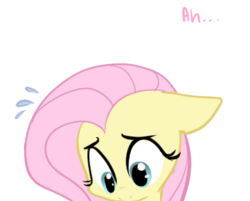 Size: 372x299 | Tagged: safe, artist:php27, fluttershy, g4, cute, female, looking down, shyabetes, simple background, solo, speech, sweatdrop, transparent background