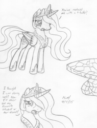 Size: 1236x1625 | Tagged: safe, artist:slash-sun-slash, princess celestia, alicorn, pony, g4, my little pony: friendship is magic, the cutie map, crying, cutie map, depressedia, feels, female, forever alone, heartbreak, mare, monochrome, sad, solo, traditional art